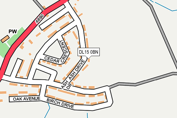 DL15 0BN map - OS OpenMap – Local (Ordnance Survey)