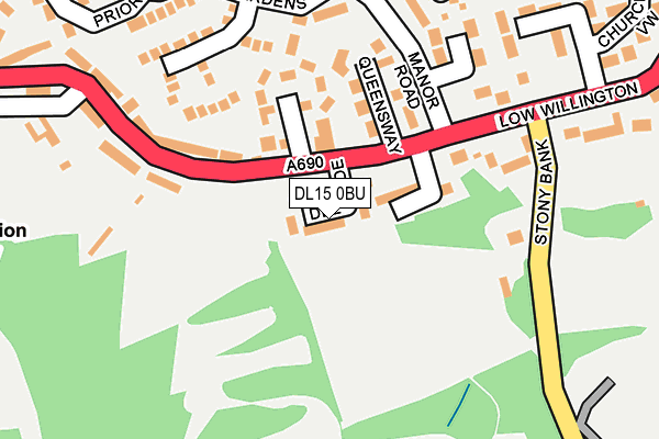 DL15 0BU map - OS OpenMap – Local (Ordnance Survey)