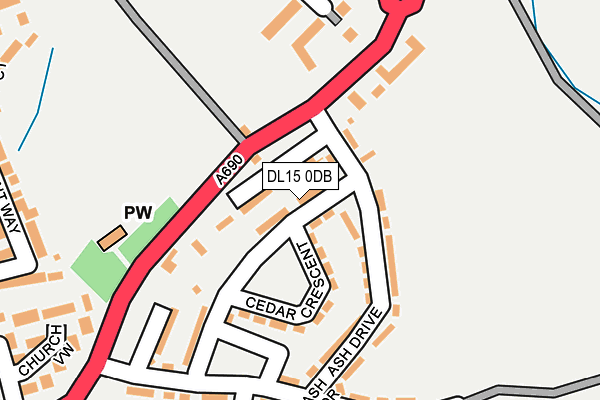 DL15 0DB map - OS OpenMap – Local (Ordnance Survey)
