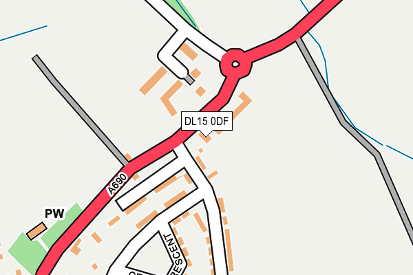 DL15 0DF map - OS OpenMap – Local (Ordnance Survey)