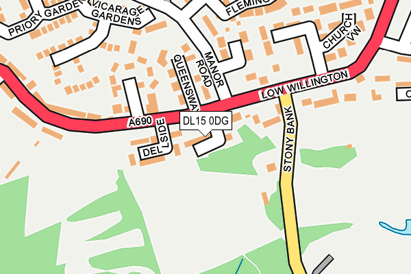 DL15 0DG map - OS OpenMap – Local (Ordnance Survey)