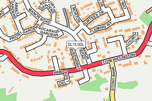DL15 0DL map - OS OpenMap – Local (Ordnance Survey)