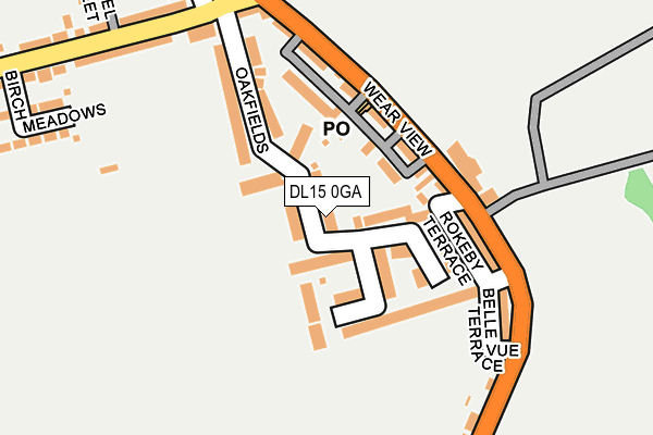 DL15 0GA map - OS OpenMap – Local (Ordnance Survey)
