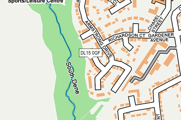 DL15 0GF map - OS OpenMap – Local (Ordnance Survey)