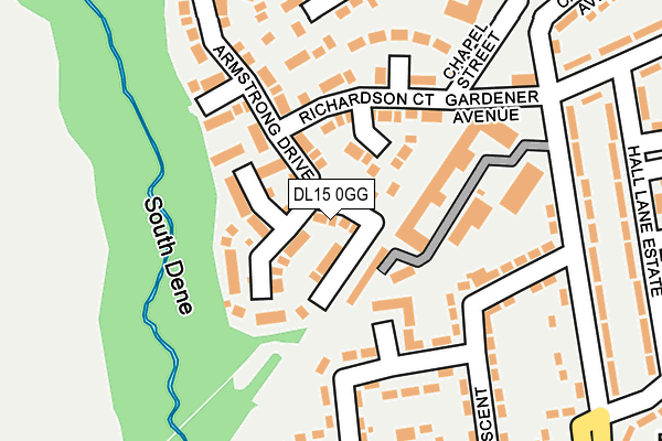 DL15 0GG map - OS OpenMap – Local (Ordnance Survey)