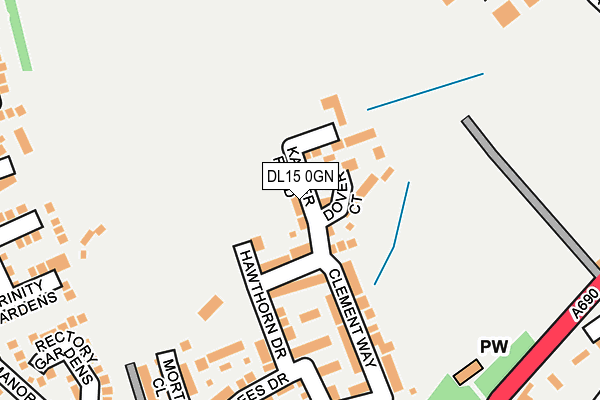 DL15 0GN map - OS OpenMap – Local (Ordnance Survey)