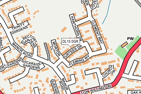 DL15 0GR map - OS OpenMap – Local (Ordnance Survey)