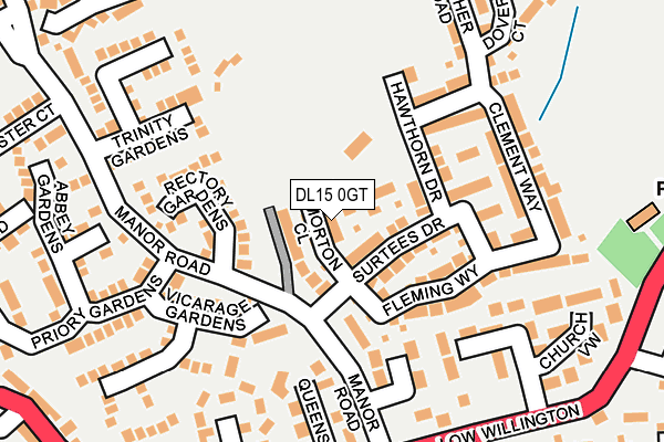 DL15 0GT map - OS OpenMap – Local (Ordnance Survey)