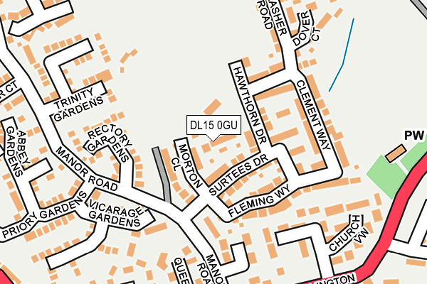 DL15 0GU map - OS OpenMap – Local (Ordnance Survey)