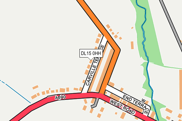 DL15 0HH map - OS OpenMap – Local (Ordnance Survey)