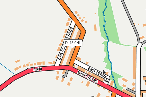 DL15 0HL map - OS OpenMap – Local (Ordnance Survey)