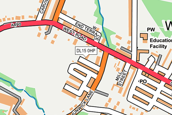 DL15 0HP map - OS OpenMap – Local (Ordnance Survey)