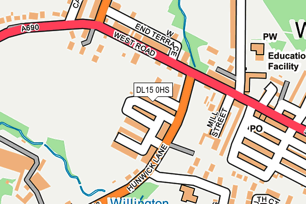 DL15 0HS map - OS OpenMap – Local (Ordnance Survey)