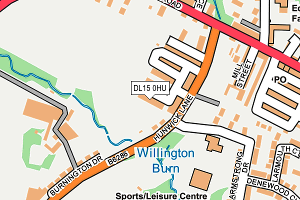 DL15 0HU map - OS OpenMap – Local (Ordnance Survey)