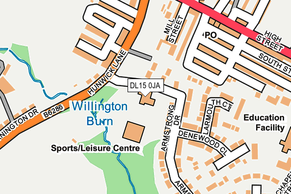 DL15 0JA map - OS OpenMap – Local (Ordnance Survey)