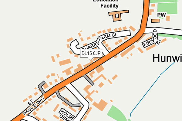 DL15 0JP map - OS OpenMap – Local (Ordnance Survey)