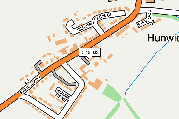 DL15 0JS map - OS OpenMap – Local (Ordnance Survey)