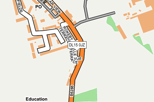 DL15 0JZ map - OS OpenMap – Local (Ordnance Survey)