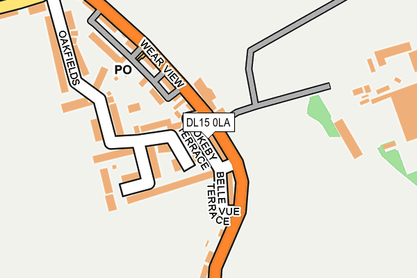 DL15 0LA map - OS OpenMap – Local (Ordnance Survey)