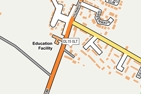 DL15 0LT map - OS OpenMap – Local (Ordnance Survey)