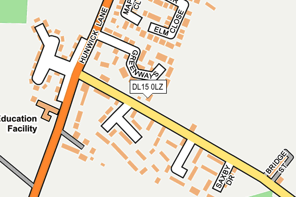 DL15 0LZ map - OS OpenMap – Local (Ordnance Survey)