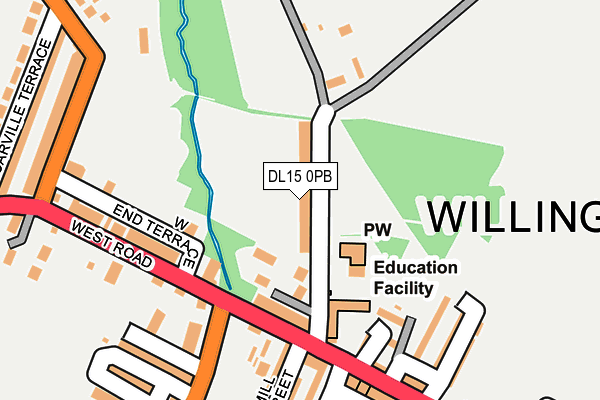 DL15 0PB map - OS OpenMap – Local (Ordnance Survey)