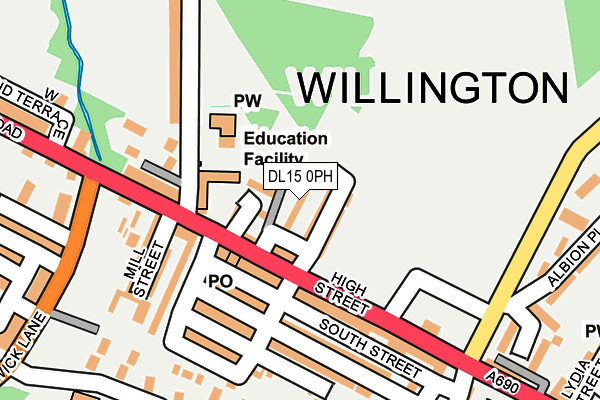 DL15 0PH map - OS OpenMap – Local (Ordnance Survey)