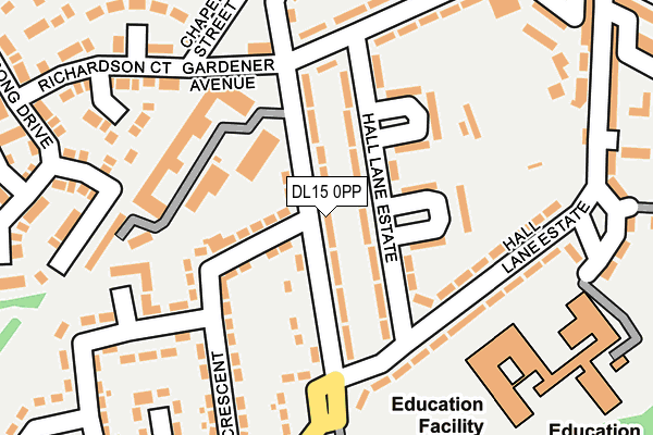 DL15 0PP map - OS OpenMap – Local (Ordnance Survey)