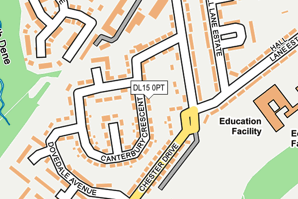 DL15 0PT map - OS OpenMap – Local (Ordnance Survey)