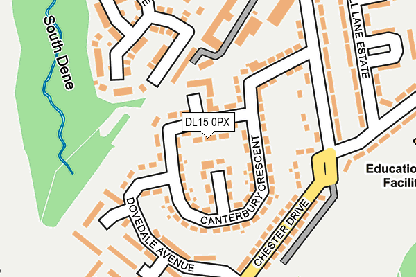 DL15 0PX map - OS OpenMap – Local (Ordnance Survey)