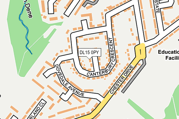 DL15 0PY map - OS OpenMap – Local (Ordnance Survey)