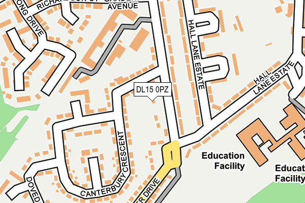 DL15 0PZ map - OS OpenMap – Local (Ordnance Survey)
