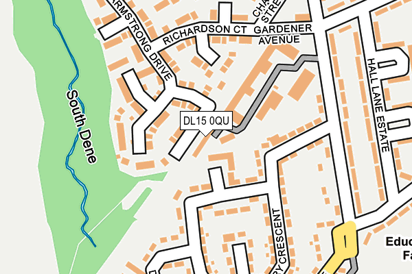 DL15 0QU map - OS OpenMap – Local (Ordnance Survey)
