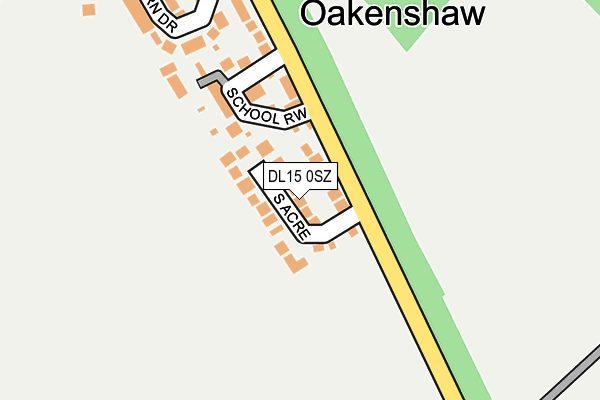 DL15 0SZ map - OS OpenMap – Local (Ordnance Survey)