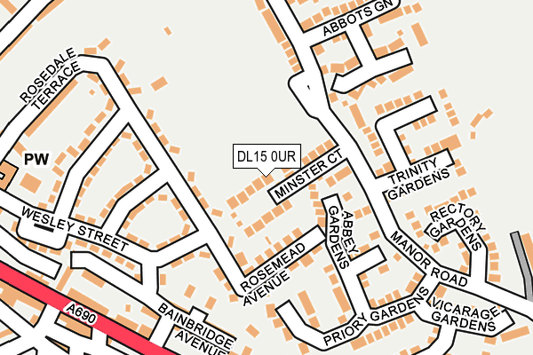 DL15 0UR map - OS OpenMap – Local (Ordnance Survey)