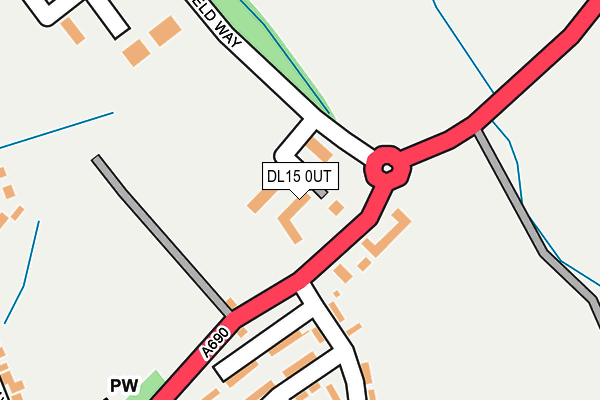 DL15 0UT map - OS OpenMap – Local (Ordnance Survey)