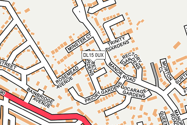 DL15 0UX map - OS OpenMap – Local (Ordnance Survey)