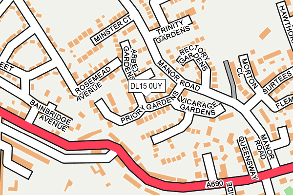 DL15 0UY map - OS OpenMap – Local (Ordnance Survey)