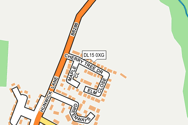 DL15 0XG map - OS OpenMap – Local (Ordnance Survey)