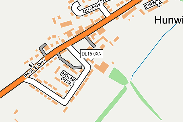 DL15 0XN map - OS OpenMap – Local (Ordnance Survey)
