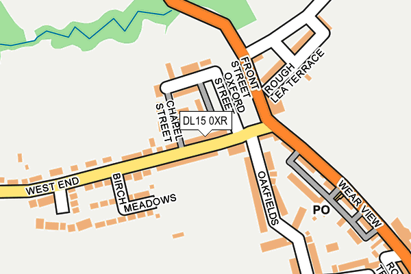 DL15 0XR map - OS OpenMap – Local (Ordnance Survey)