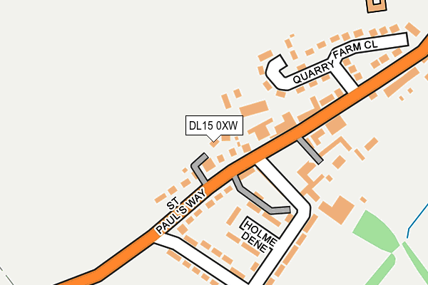 DL15 0XW map - OS OpenMap – Local (Ordnance Survey)