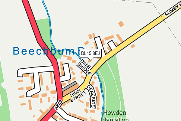 DL15 8EJ map - OS OpenMap – Local (Ordnance Survey)