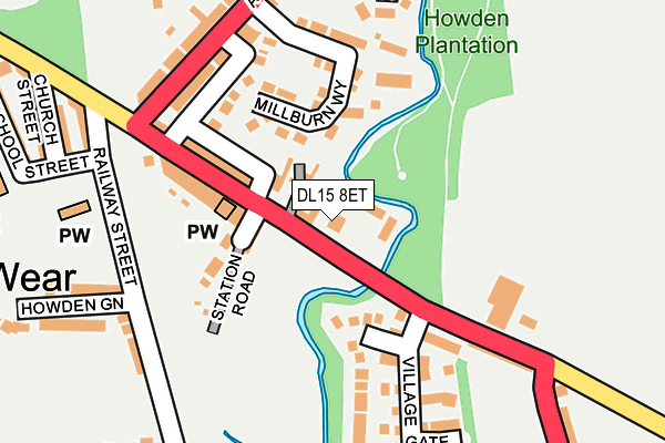 DL15 8ET map - OS OpenMap – Local (Ordnance Survey)