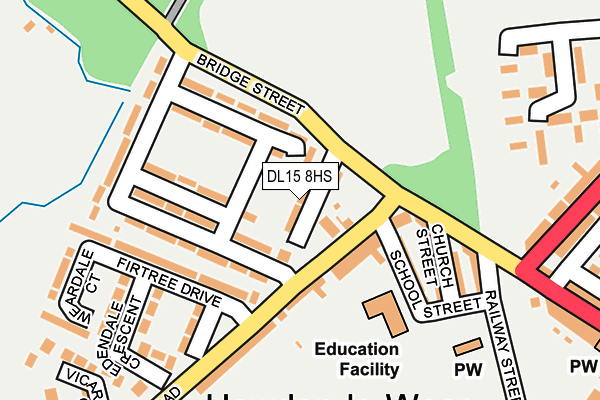 DL15 8HS map - OS OpenMap – Local (Ordnance Survey)