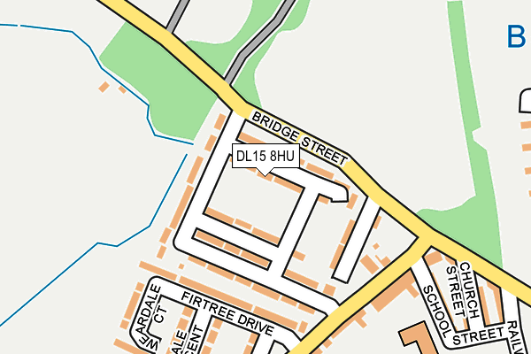 DL15 8HU map - OS OpenMap – Local (Ordnance Survey)