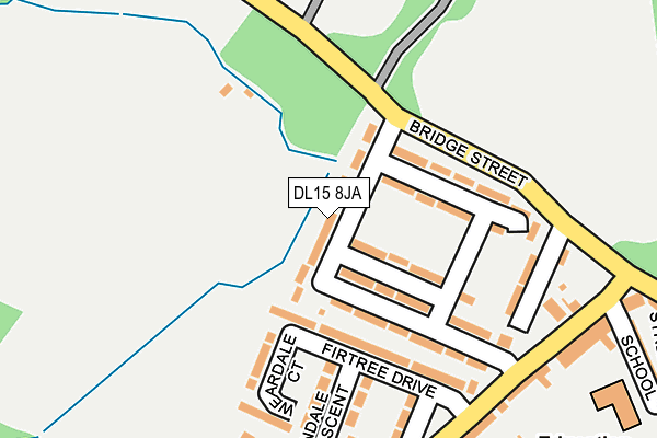 DL15 8JA map - OS OpenMap – Local (Ordnance Survey)