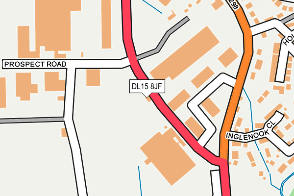 DL15 8JF map - OS OpenMap – Local (Ordnance Survey)