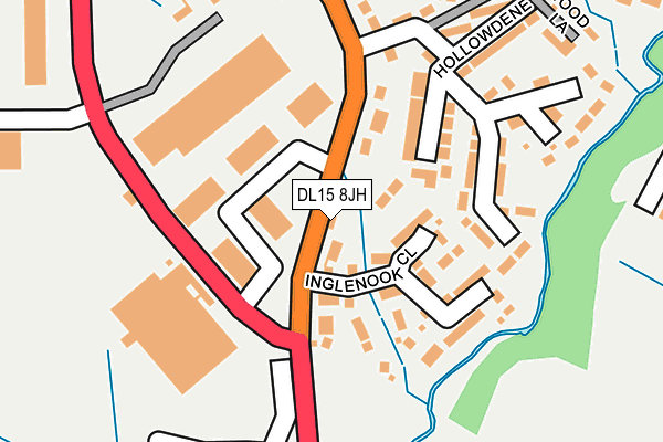 DL15 8JH map - OS OpenMap – Local (Ordnance Survey)