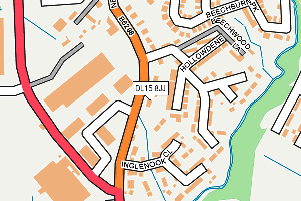 DL15 8JJ map - OS OpenMap – Local (Ordnance Survey)